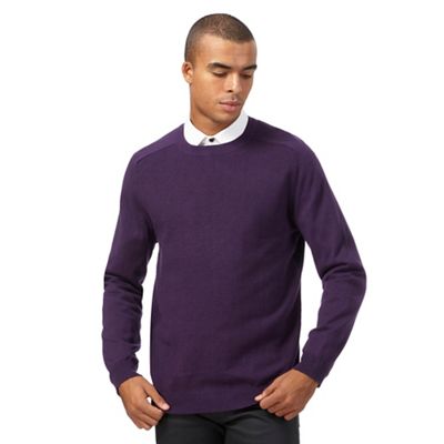 Big and tall purple textured jumper